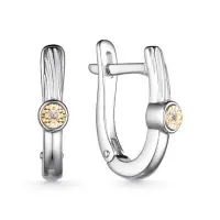 Серебряные серьги с бриллиантами Серебряные серьги с бриллиантами