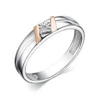 Серебряное кольцо с бриллиантом