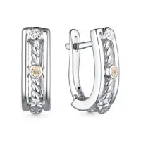 Серьги из серебра с бриллиантами Серьги из серебра с бриллиантами