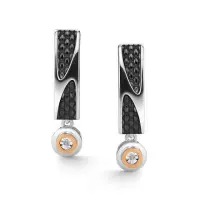 Серебряные серьги с бриллиантом