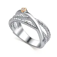 Кольцо из серебра с бриллиантом и позолотой «Сердце»