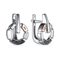 Серьги из серебра с бриллиантом Серьги из серебра с бриллиантом