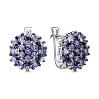 Серьги из серебра с танзанитами Серьги из серебра с танзанитами