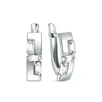 Серьги из серебра с фианитами