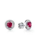 Серьги-пусеты из серебра с рубином Серьги-пусеты из серебра с рубином