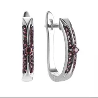 Серьги из серебра с фианитами «Brown»