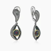 Серьги с гранатом из серебра Серьги с гранатом из серебра