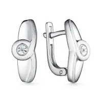 Серебряные серьги с бриллиантом