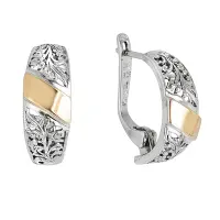 Серебряные серьги с золотом Серебряные серьги с золотом