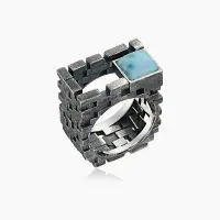 Кольцо из серебра с камнем ларимар Кольцо из серебра с камнем ларимар