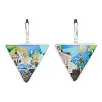 Серьги из серебра с эмалью «Азбука Петербурга» день Серьги из серебра с эмалью «Азбука Петербурга» день