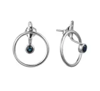 Серебряные серьги с натуральным сапфиром Серебряные серьги с натуральным сапфиром