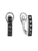 Серьги из серебра с натуральным сапфиром «Дорожка» Серьги из серебра с натуральным сапфиром «Дорожка»