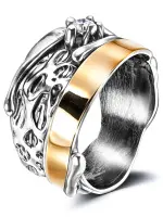 Кольцо из серебра с фианитом и золотом