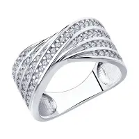 Кольцо Sokolov из серебра с фианитам «Вращение»