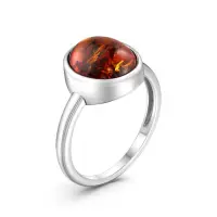 Кольцо из серебра с янтарем