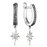 Серьги из серебра с бриллиантом Серьги из серебра с бриллиантом