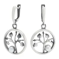 Серебряные серьги с жемчугом «Дерево»