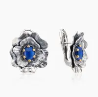 Серьги из серебра с камнем лазурит Серьги из серебра с камнем лазурит