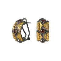 Серьги из серебра с гранатом «Византия»