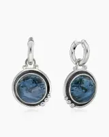 Серьги из серебра с камнем питерсит