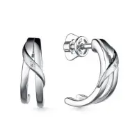Серьги из серебра с бриллиантом Серьги из серебра с бриллиантом