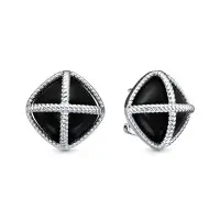 Серебряные серьги с ониксом Серебряные серьги с ониксом