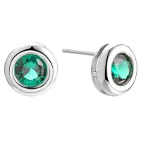 Серьги-гвоздики из серебра со шпинелью