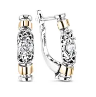 Серьги из серебра с фианитами Серьги из серебра с фианитами