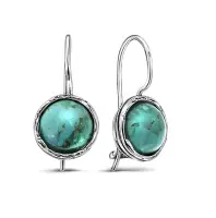 Серебряные серьги с бирюзой Серебряные серьги с бирюзой