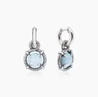Серьги из серебра с камнем ларимар Серьги из серебра с камнем ларимар