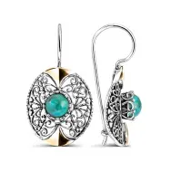 Серебряные серьги с бирюзой Серебряные серьги с бирюзой