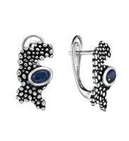 Серьги из серебра «ETHNIKA» с натуральным сапфиром