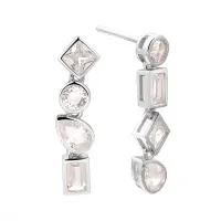 Серьги-пуссеты из серебра с фианитами