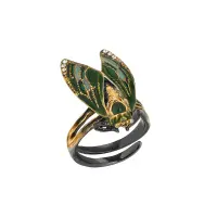 Серебряное кольцо «Цикада» 