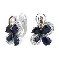 Серебряные серьги «Драгоценный цветок»