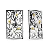 Серьги из серебра с витражной эмалью «Цветок» Серьги из серебра с витражной эмалью «Цветок»