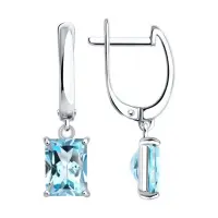 Серьги из серебра с топазами