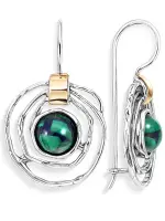 Серебряные серьги с золотом и лазуритом Серебряные серьги с золотом и лазуритом