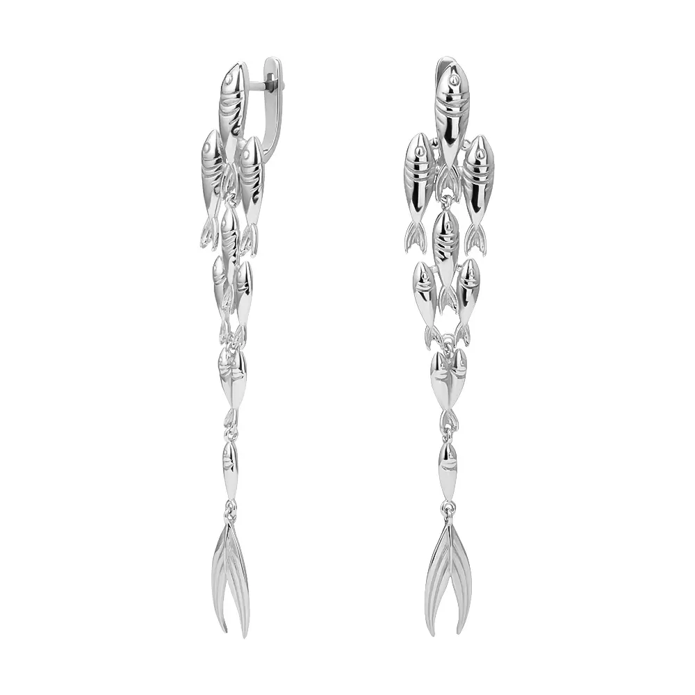 Серьги из серебра «Рыбки»