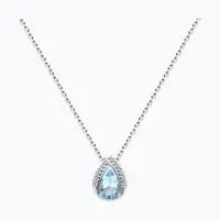 Колье из серебра с топазом и фианитами