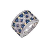 Кольцо «Byzantium» из серебра с белыми топазами и сапфирами Кольцо «Byzantium» из серебра с белыми топазами и сапфирами