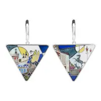 Серьги из серебра с эмалью «Азбука Петербурга» утро