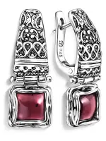 Серьги из серебра с гранатом