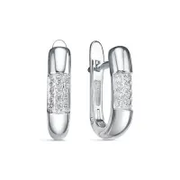 Серьги из серебра с фианитами
