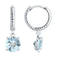 Серебряные серьги с топазом