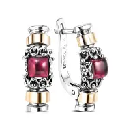 Серебряные серьги с гранатом Серебряные серьги с гранатом