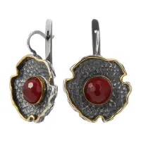 Серьги из серебра с гранатом Серьги из серебра с гранатом