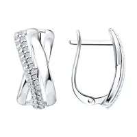 Серьги из серебра с фианитами