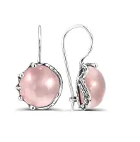 Серебряные серьги с розовым кварцем Серебряные серьги с розовым кварцем